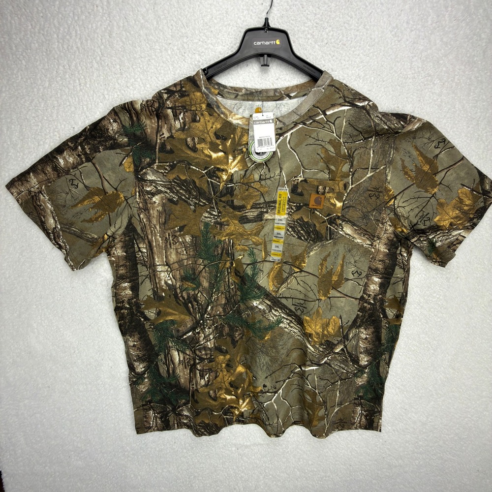Carhartt Short Sleeve Pocket T-Shirt Mens 3XL K287 977‎ RealTree Xtra Camo NWT